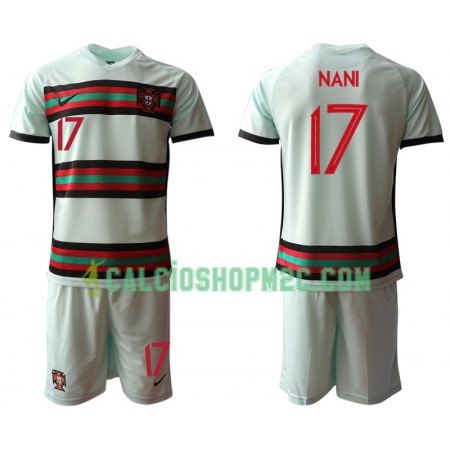 Portogallo Nani 17 Bambino Maglia Trasferta Euro 2020 Manica Corta (+ Pantaloncini)